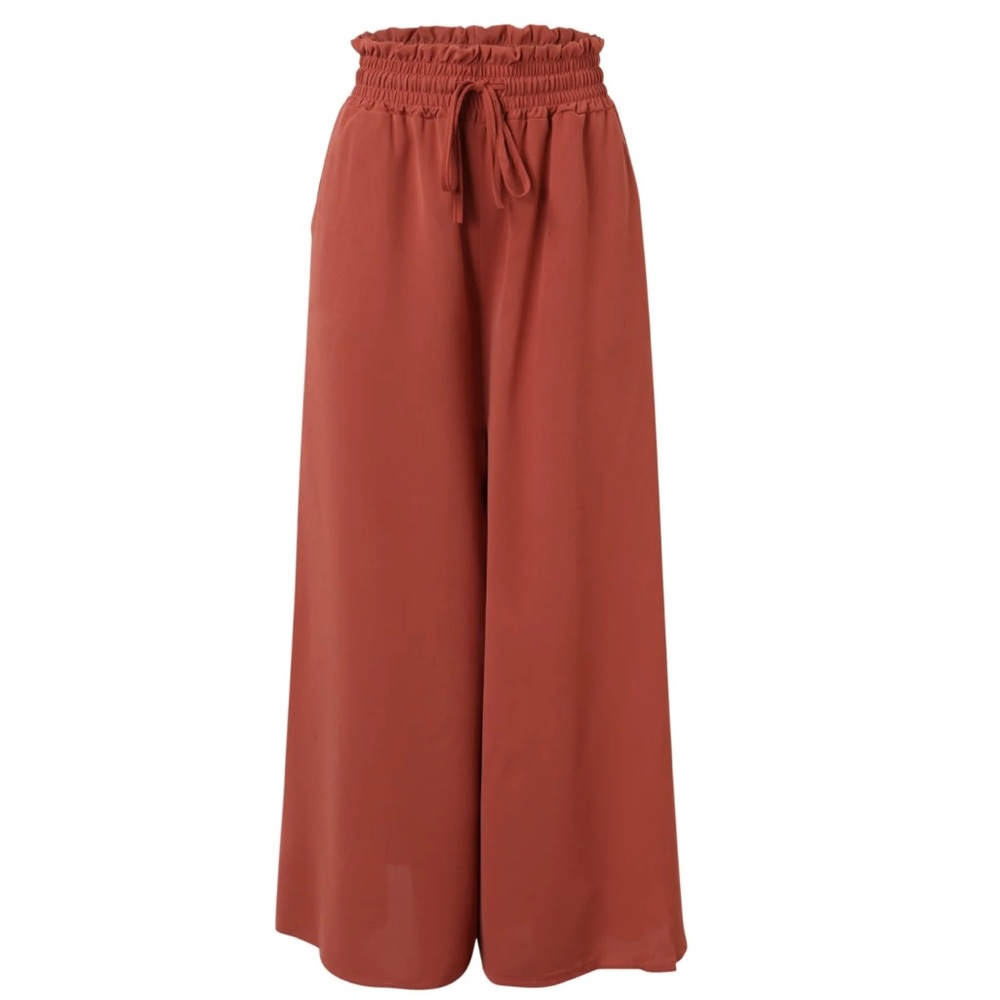 Burnt orange flowy pants